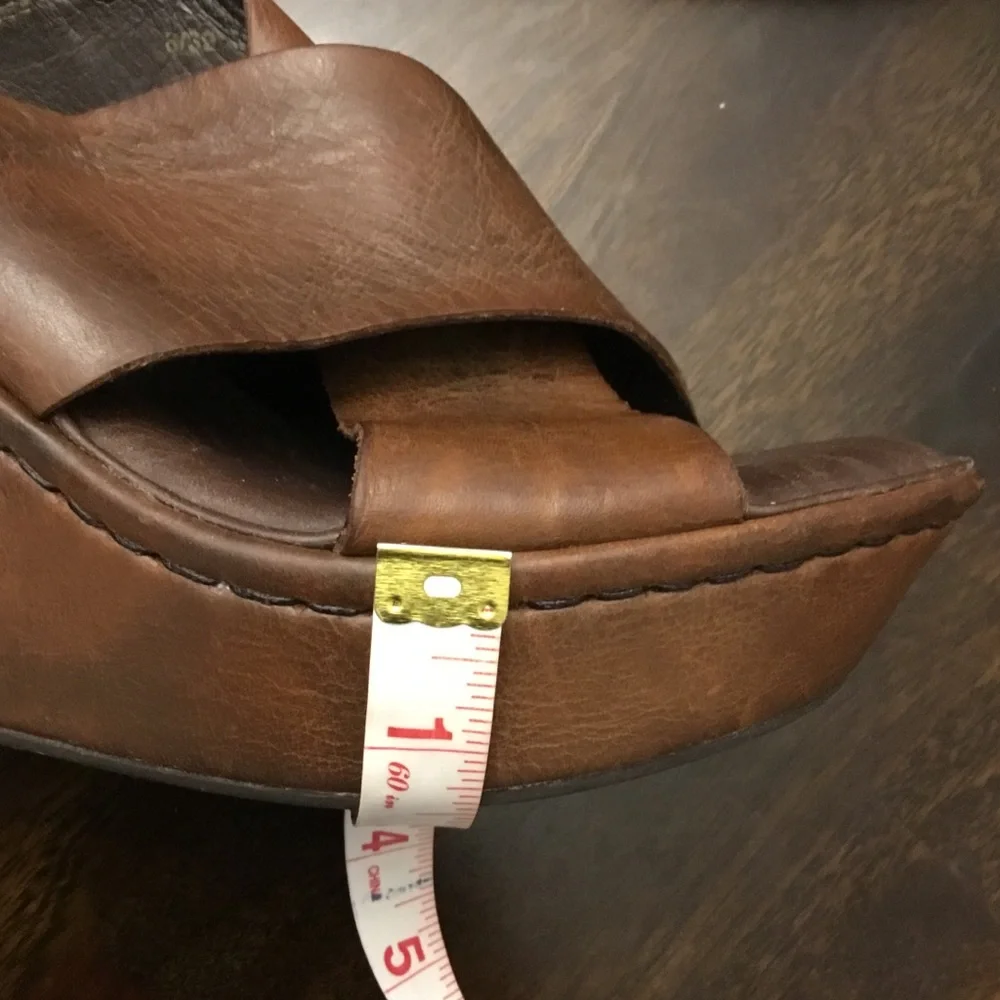 Born Platform Wedge Sandals Leather Upper Size 9 - Picture 12 of 13